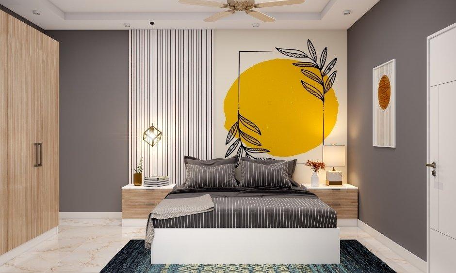 Floral bedroom wall art stencil design, which is very captivating