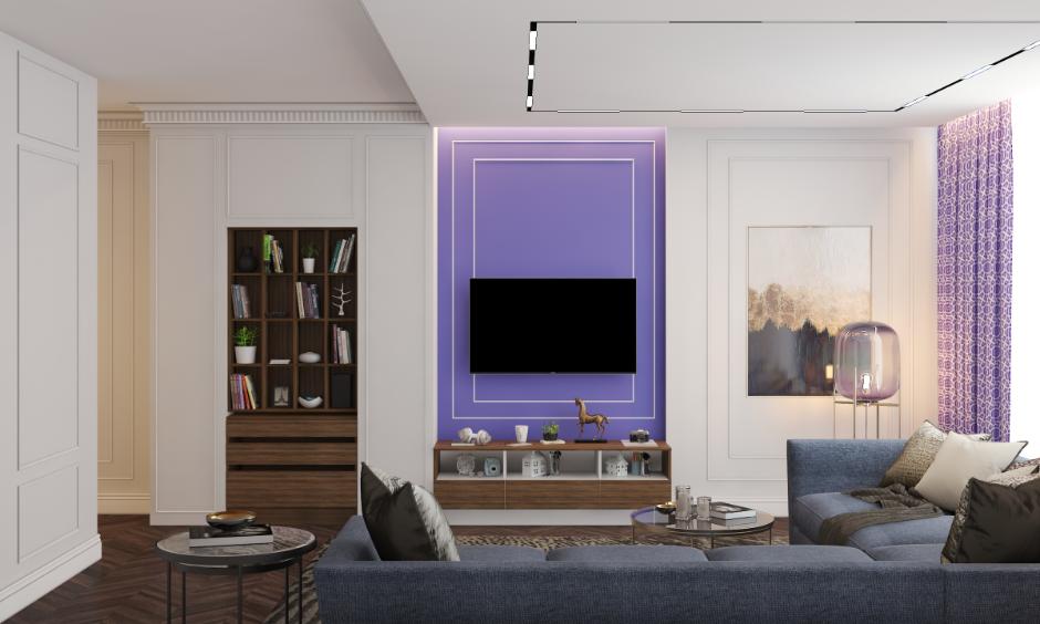 Wall panelling for living room interiors adds depth, style, and covers surface imperfections.
