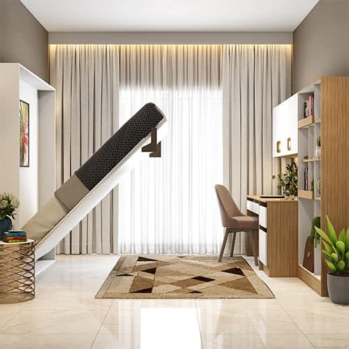 Best Interior designers in Vadodara designed a space-saving murphy bed