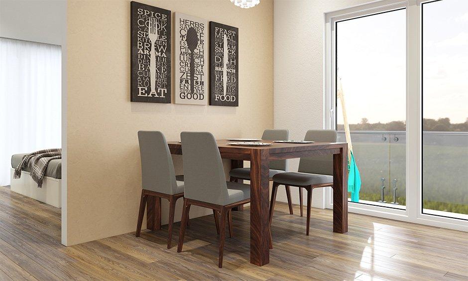 Dining table functionality for daily meals, hosting, and work-from-home