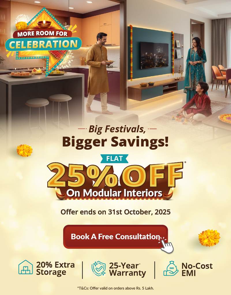 DesignCafe Offer: Flat 25% OFF on Home Interiors