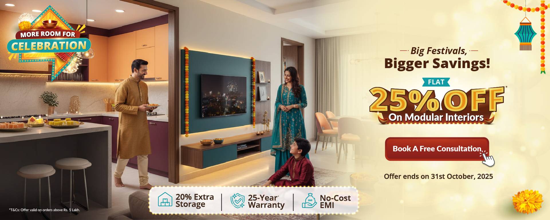 DesignCafe Offer: Flat 25% OFF on Home Interiors