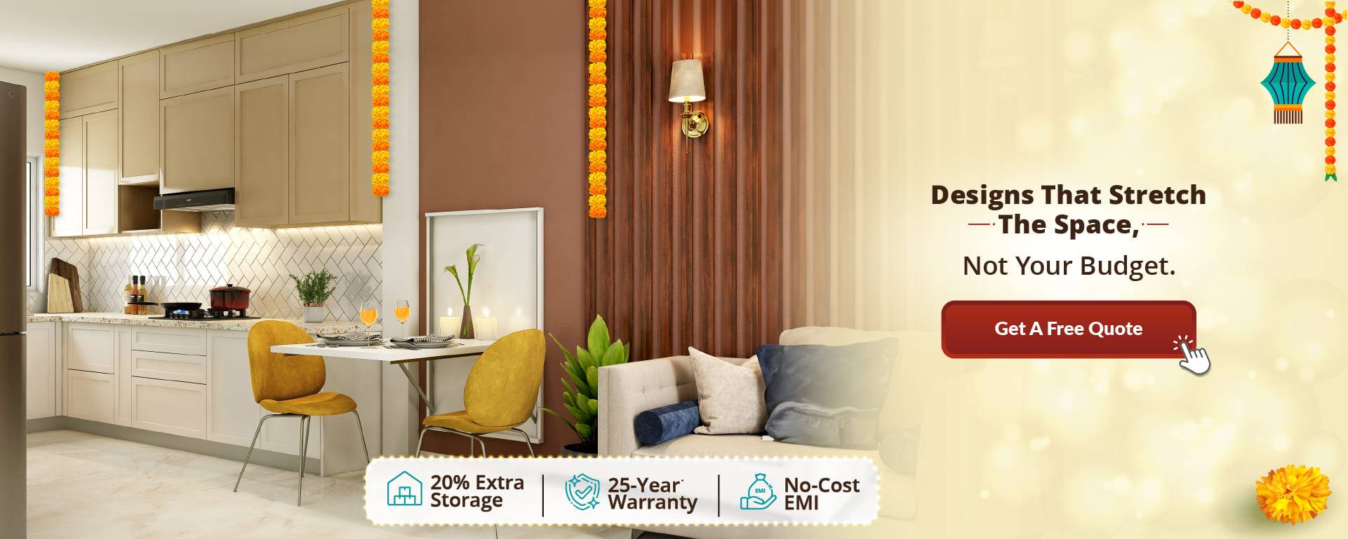 Home interiors designed by best interior designers in Bangalore, Mumbai, Hyderabad, Chennai, Kolkata, India