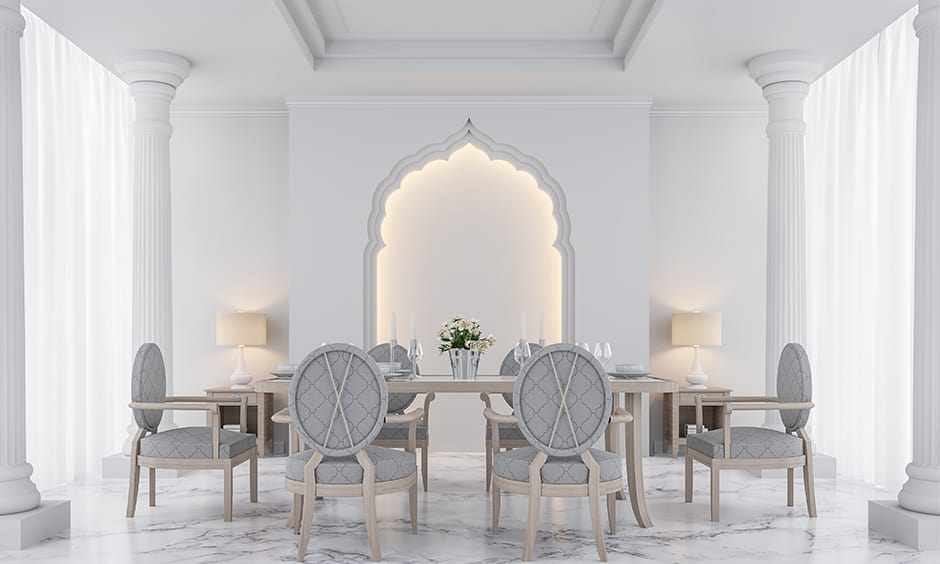 Indian arch design for dining hall