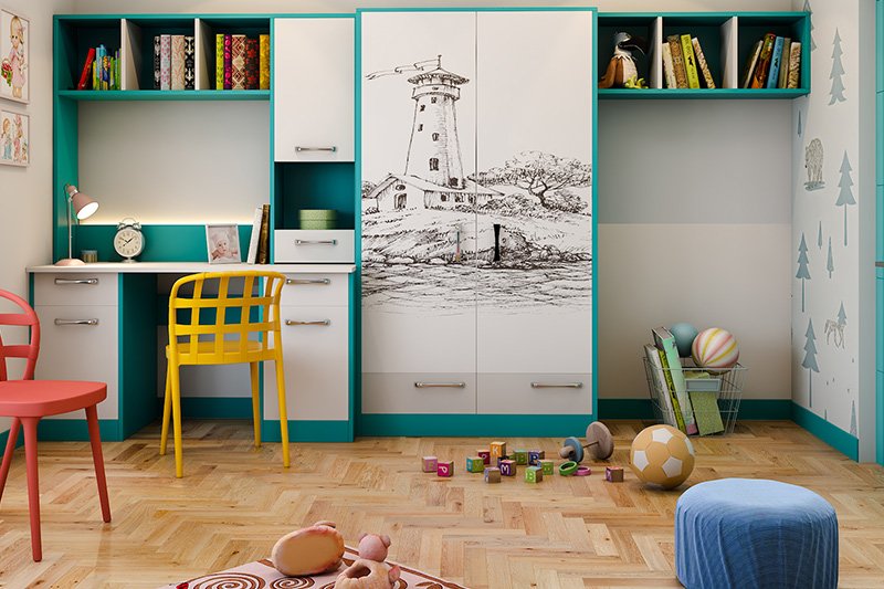 Wardrobe laminates design where you can definitely try out this landscape-inspired digital laminate design on wardrobe